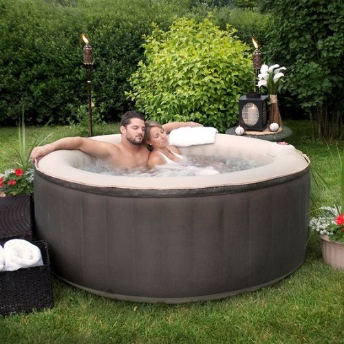 Couple Enjoying Time in a Portable Spa