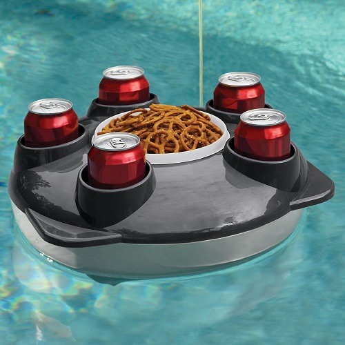 Hot Tub Tray with Coke and Snacks in a Hot Tub