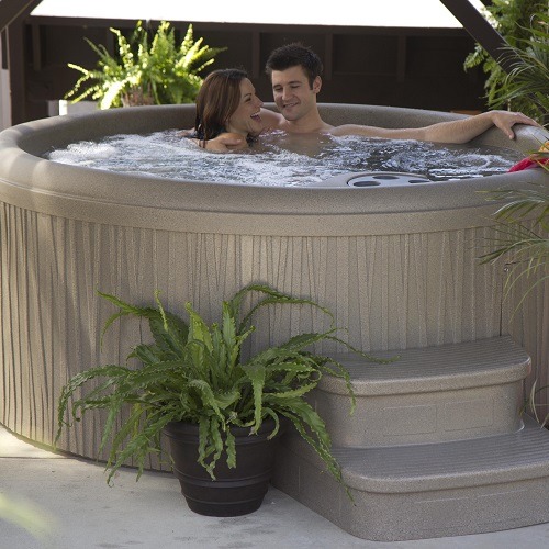 Couple Relaxing in a Hot Tub